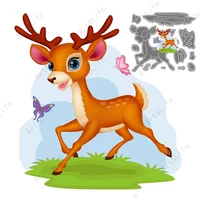 christmas deerlet sika deer reindeer new metal cutting dies stencils for diy scrapbooking album paper card embossing cut mould