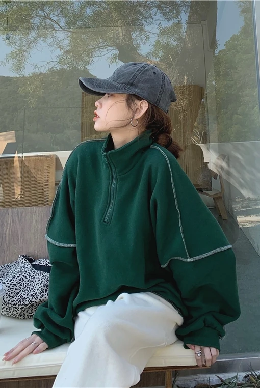 

Korean Style Women Winter Fashion Sweatshirt Casual Kawaii Hoodies Thick Plus Velvet Student Harajuku Chic Trendy Popular Tops