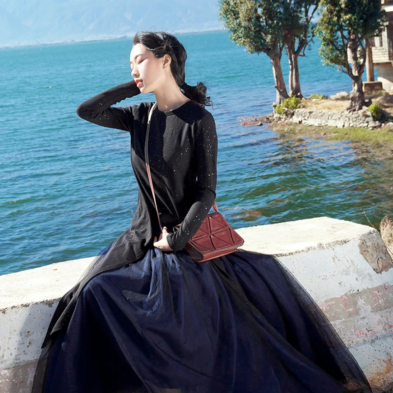 

Ladies and ladies ladies early autumn suit female 2019 new slim long-sleeved shirt skirt two-piece