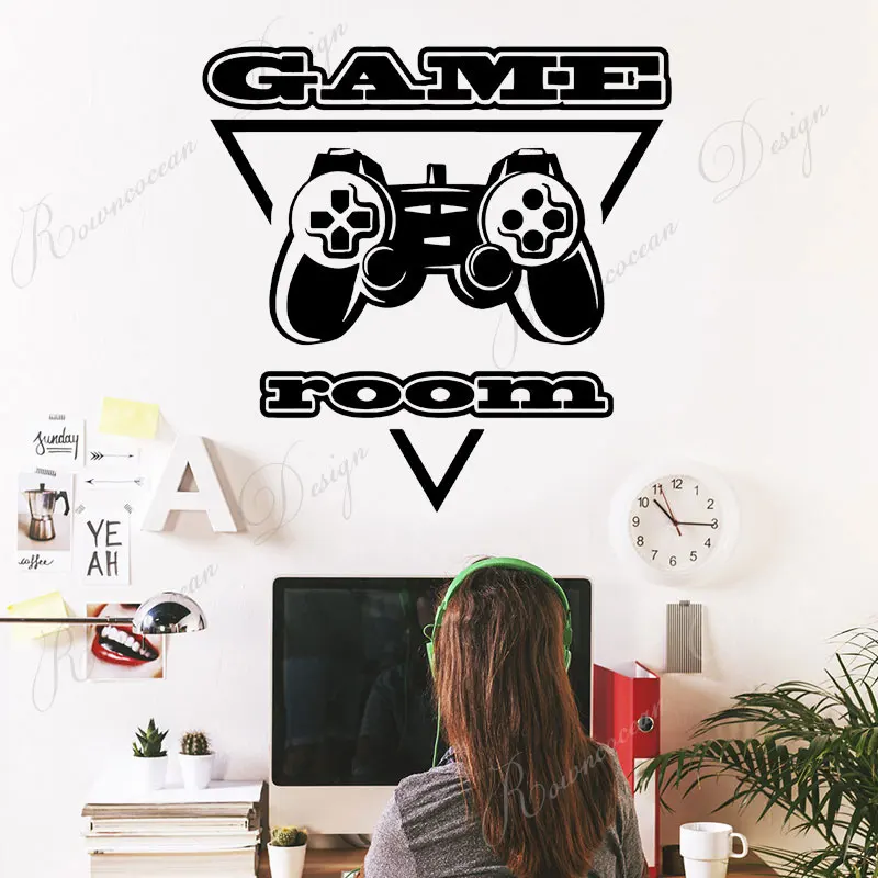 Виниловые наклейки на стены для игровой комнаты домашний декор контроллер