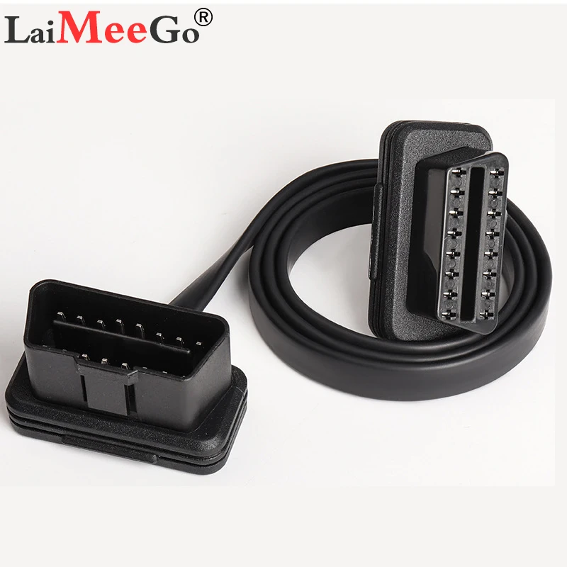 

OBD2 male-to-female extension cable GPS tracking noodle cable ELM327 obd flat cable extension cable 8 core 0.6m