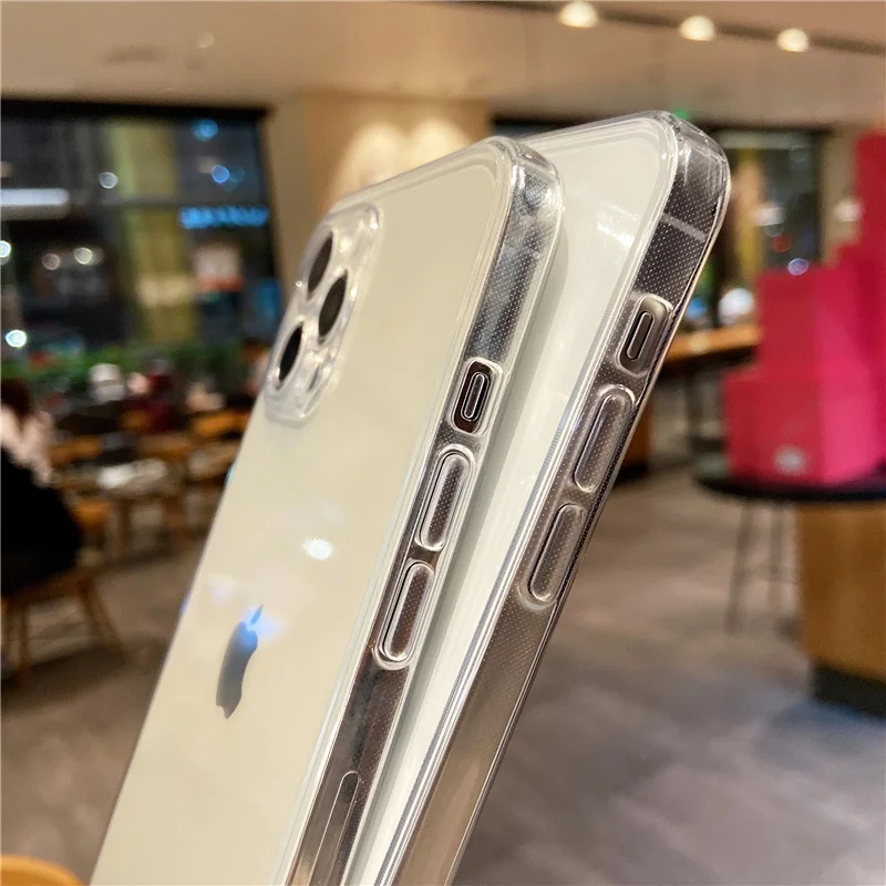 Прозрачный противоударный чехол для телефона iPhone 11 13 силиконовый прозрачный