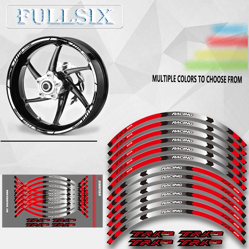 

New Motorcycle front&Rear Edge Outer Rim Sticker Wheel Decals Reflective waterproof stickers For Benelli TRK 502