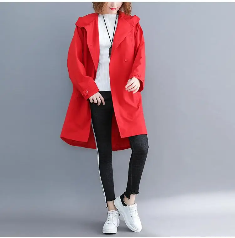 Большие размеры длинный плащ с капюшоном 5XL 6XL модное пальто с буквенным принтом ветровка повседневное пальто оверсайз для женщин одежда