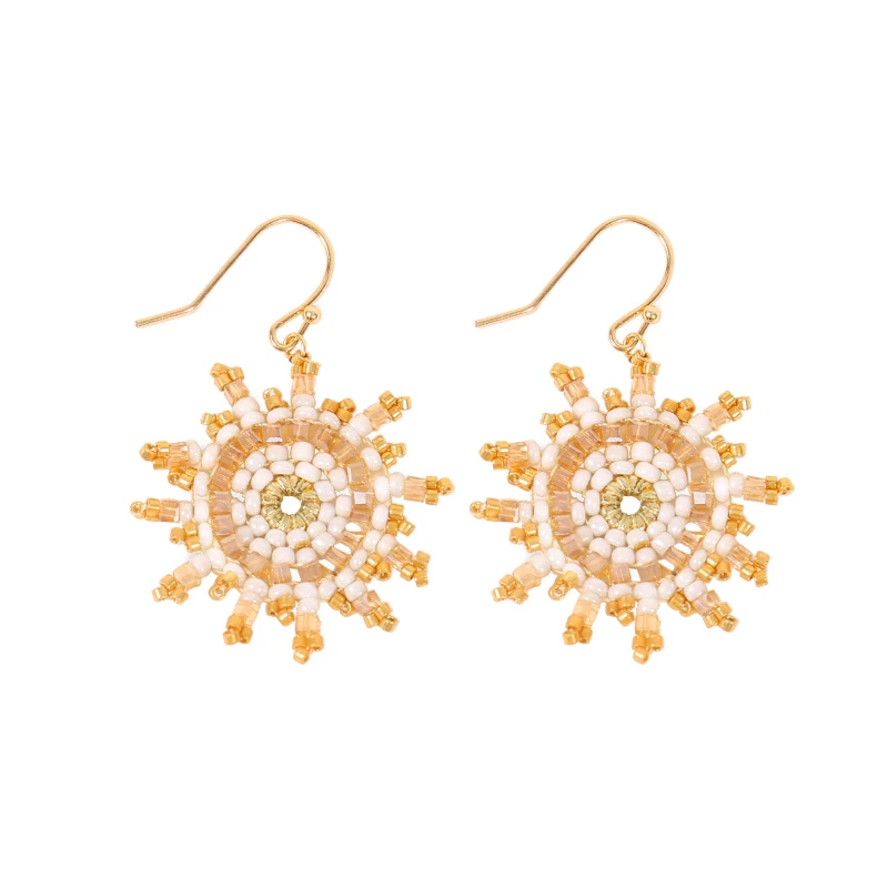 

Badu Snowflake Handmade Beads Earrings for Woman Bohemia Beaded Braid Pendant Earring Fashion Jewelry Gift