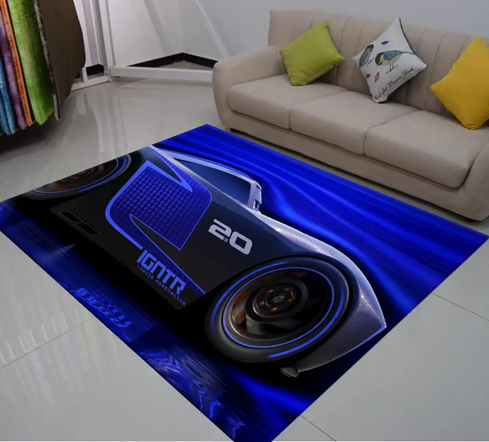 

Racing Car Carpet Home Room For Kids Bedroom Living Room Carpet 3D Print Colorful Outdoor Carpet Sports Car Baby Play Mat Rug
