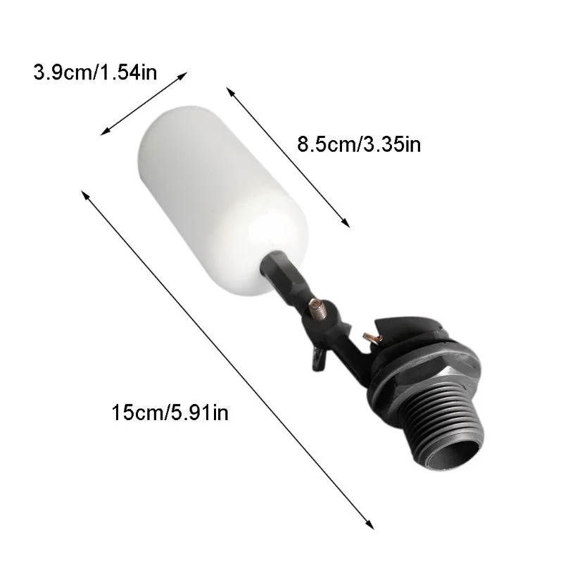 

4Pcs 1/2 Inch Mini Stable Float Ball Valve with Adjustable Arm Automatic Fill Feed Humidifier Tank Water for Aquariums Dropship