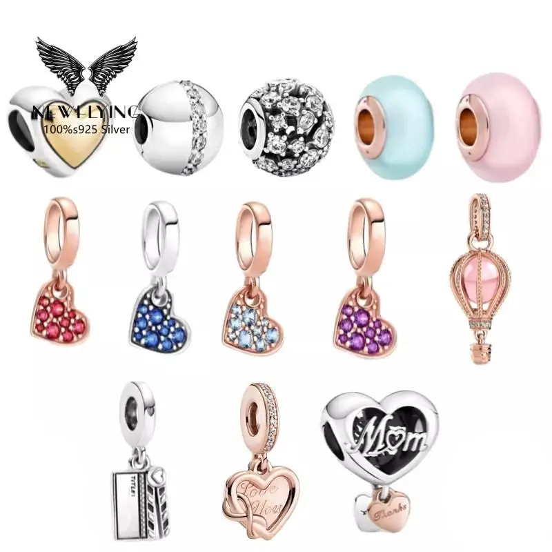 

2021 Christmas gift 100% 925 series Sterling Silver pan Bead Necklace women's fit original charm bracelet high quality jewelry