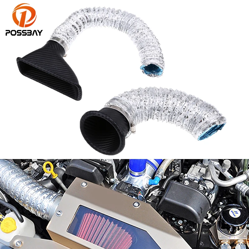 POSSBAY Universal Air Intake Pipe Car SUV Air Intake Pipe Kit Front Bumper Turbo Turbine Inlet Pipe Air Funnel Cold Air Filter
