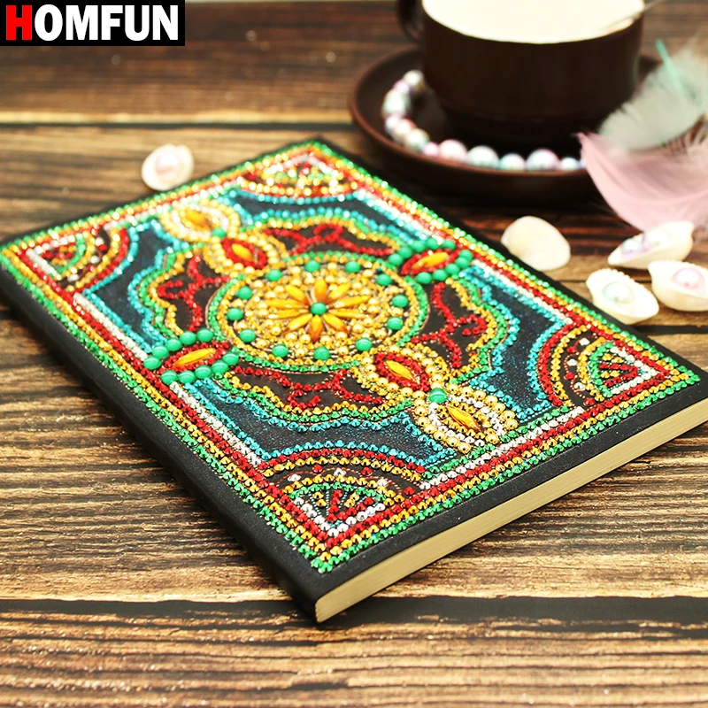 HOMFUN A5 блокноты 5D DIY алмазная живопись особой формы Дневник Книга Алмазная вышивка