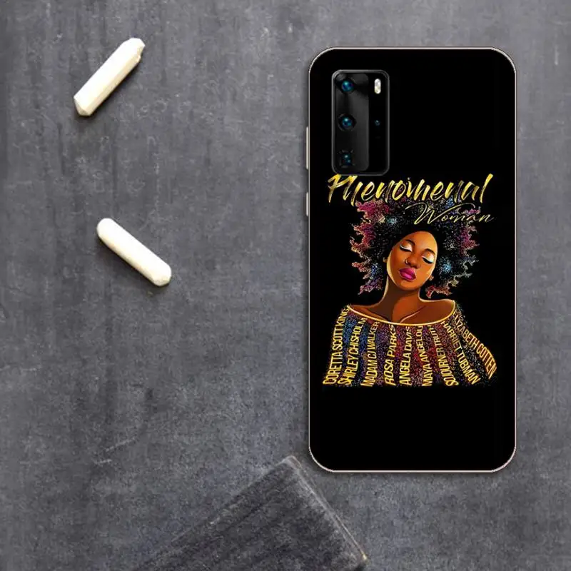 

Melanin black girl Phone Cases Transparent for Xiaomi Redmi note 10 t 8 9 pro lite 11 Huawei P honor 8 10i 20 30 40 smart 2019