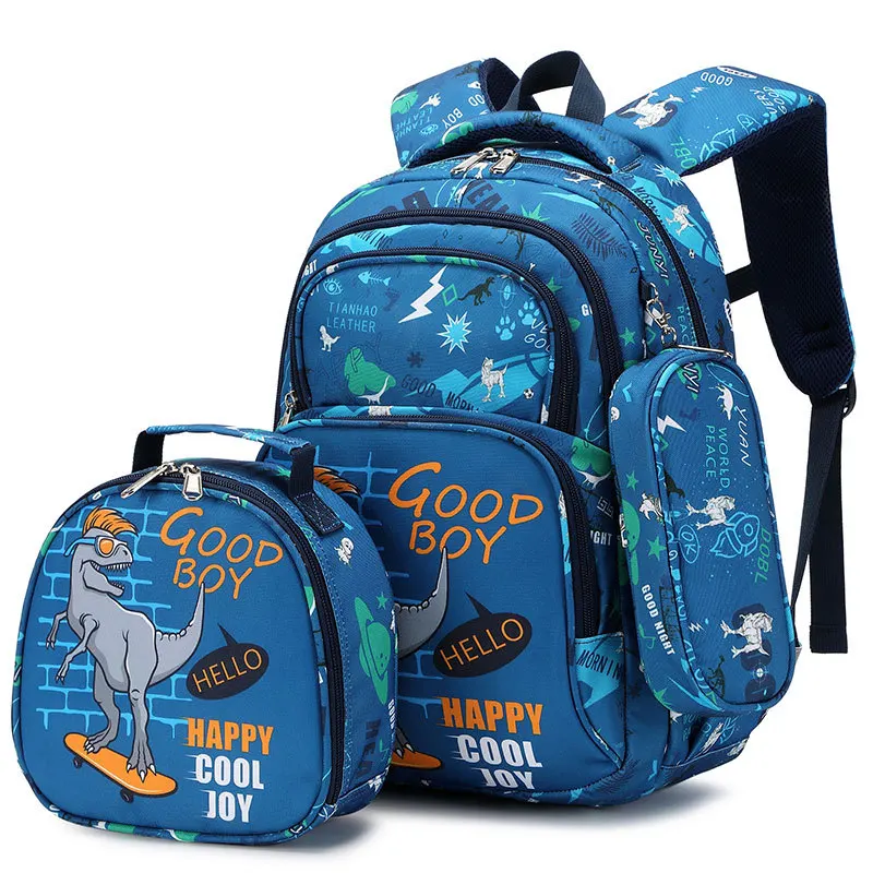 3 Pcs Set Children's Backpack Primary School Student 6-12 Years Old Bag Waterproof Dinosaur Unicorn Backpacks for Children Bags
