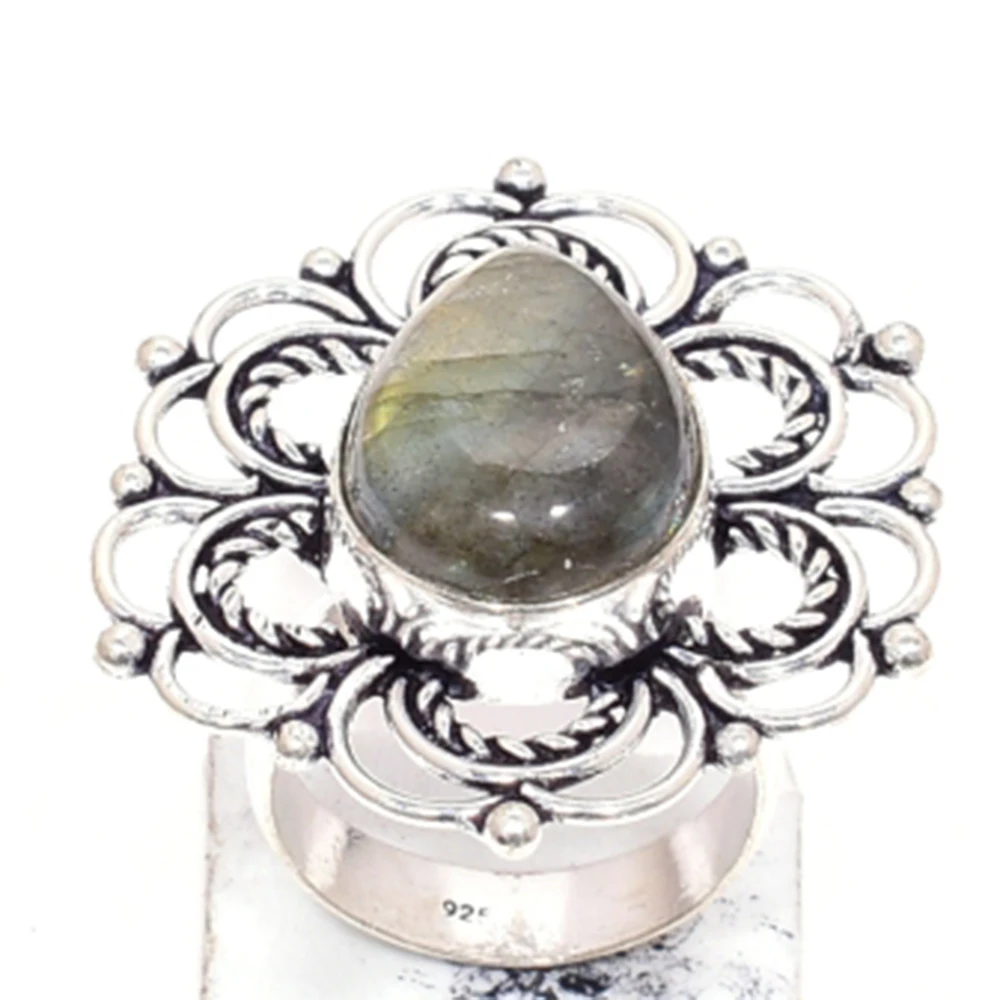 Натуральный Лабрадорит серебряное покрытие под медь женское ювелирное изделие
