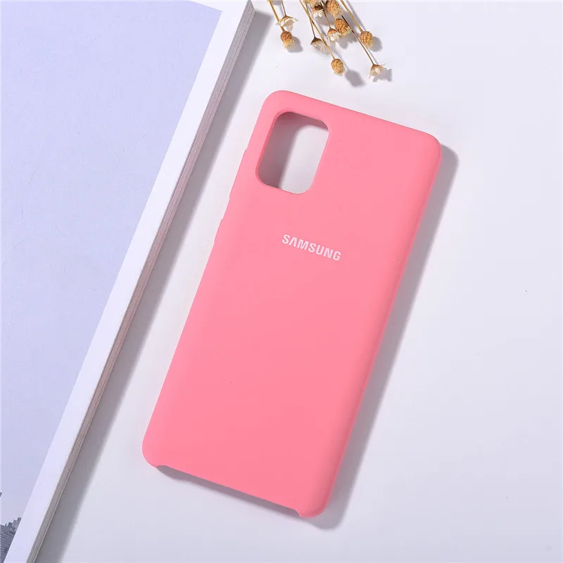 Оригинальный чехол для Samsung A31 A51 A71 задняя крышка из жидкого силикона мягкий