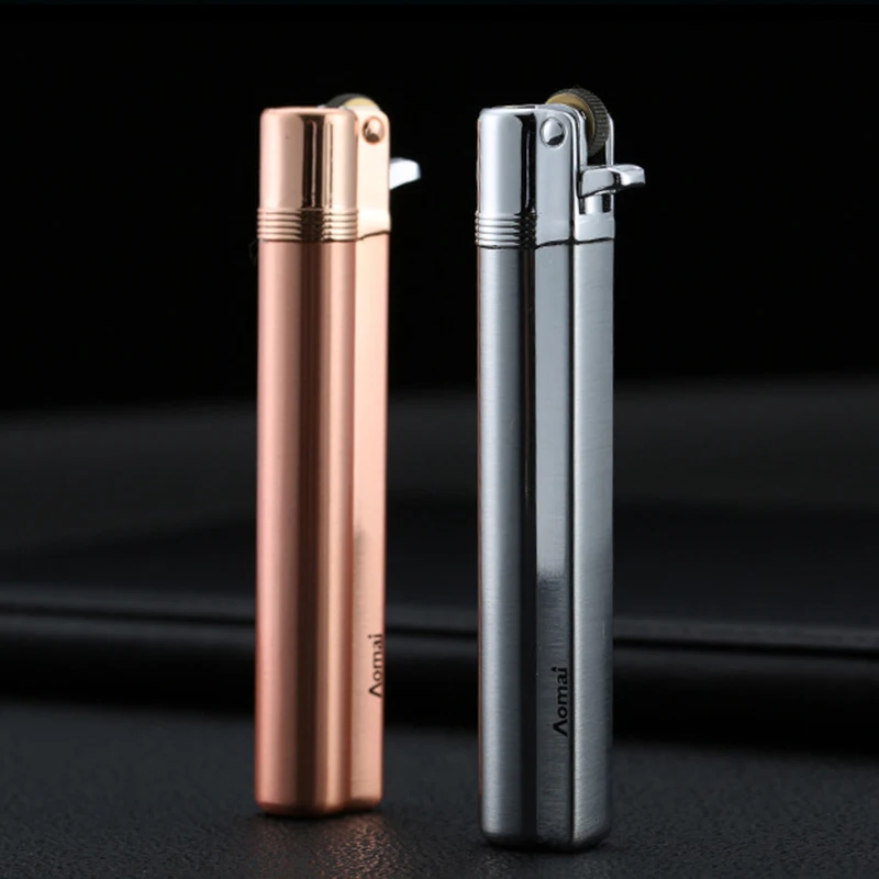 Компактная Портативная Бутановая Зажигалка металлическая газовая многоразовая