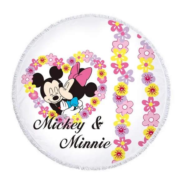 Minnie Mickey Пляжное полотенце из микрофибры с рисунком Минни Микки Мауса, Стич спадермана Софии, спортивное банное полотенце с кисточками для детей, мам - Цвет: Minnie Mickey