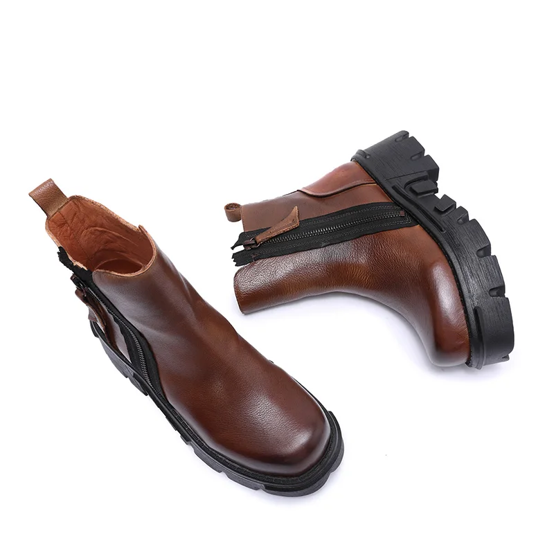 Красивая обувь для девушек Молодежная модная дешевые коричневые ботильоны