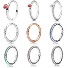 Женские кольца с цветными кристаллами, обручальное кольцо в форме сердца, классический серебристый цвет