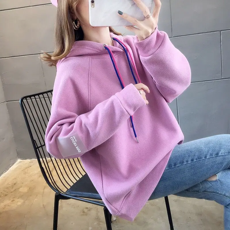 Повседневная теплая Женская толстовка с капюшоном толстая Вельветовая длинным