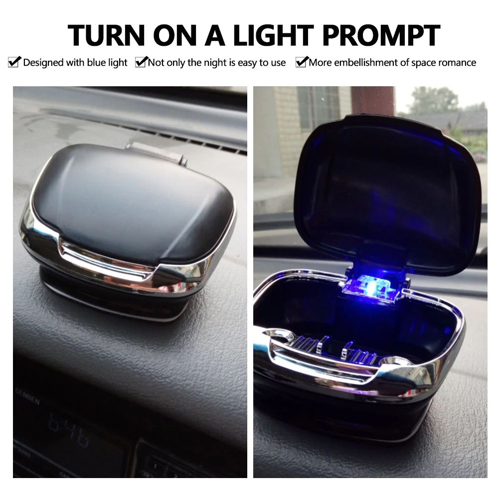 

Car Ashtray Auto Cigarette Lighter Ashtray Holder Smokeless USB Charge Blue LED Light Indicator Car Interior Assessoires