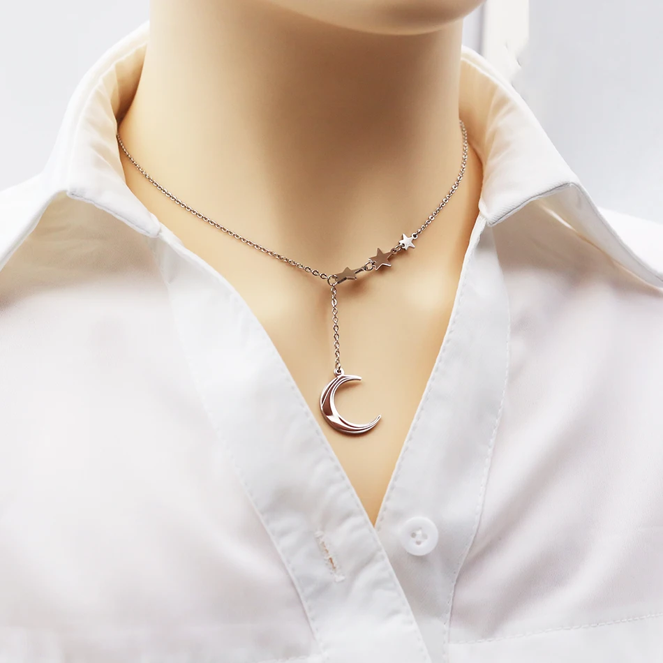 

Moon Star Free Style Stainless Steel Fashion Jewelry Pendant Necklace for Men and Women Jewelry Hip Hop Party Gift