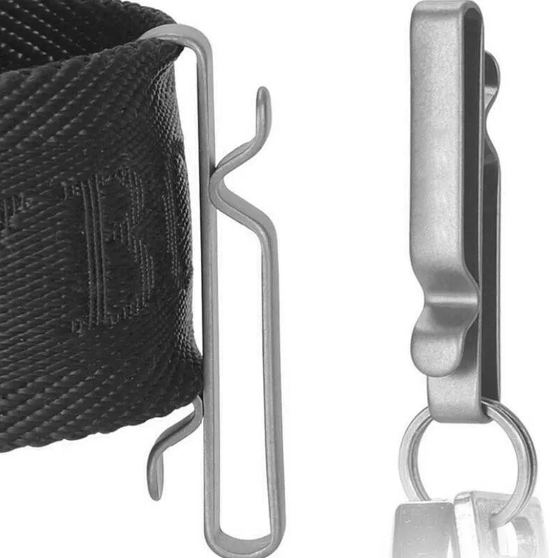 1pcs Titanium Alloy Key Ring Belt Clip Quick Draw Keychain Hanging Buckle Corkscrew