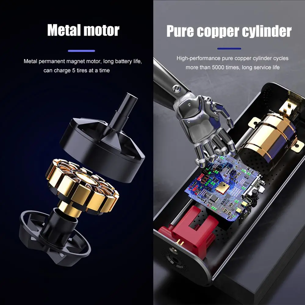 Портативный Электрический автомобильный воздушный компрессор мини насос для