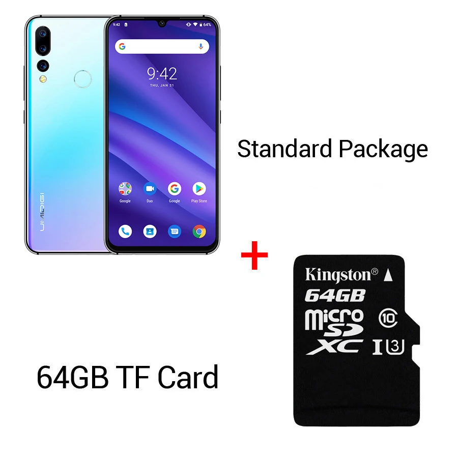 Crystal N 64GB Card Global Version UMIDIGI A5 PRO Android 9.0 Octa Core 6.3'' FHD+ Waterdrop 16MP Triple Camera 4150mAh 4GB RAM 4G Mobile Phone - Цвет: Crystal N 64GB Card
