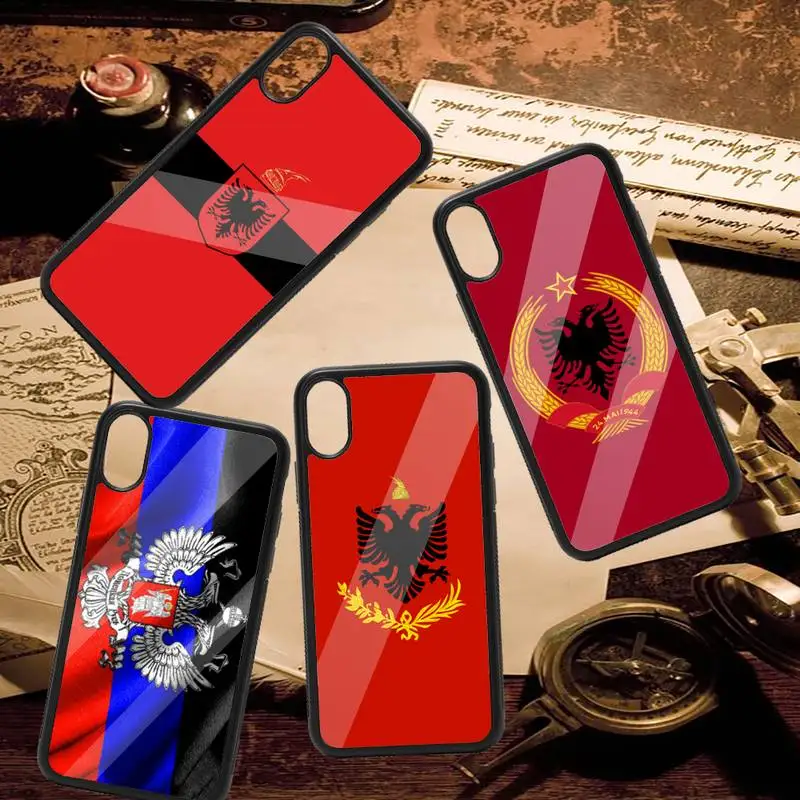 

Albania Flag Eagle Phone Case PC for iPhone 11 12 pro XS MAX 8 7 6 6S Plus X 5S SE 2020 XR