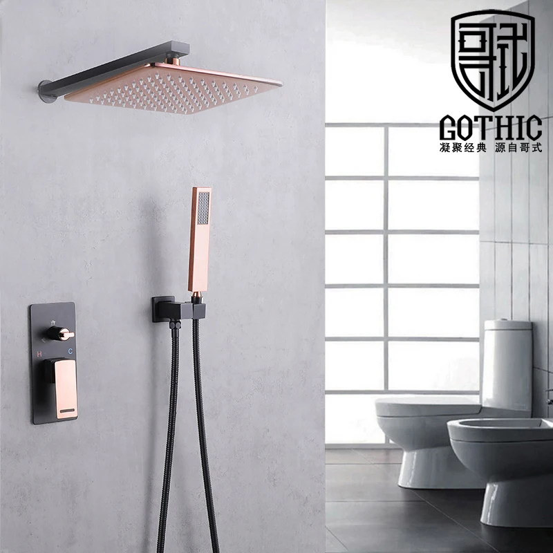 Скрытый душевой смеситель с настенным креплением дождевая Душевая система