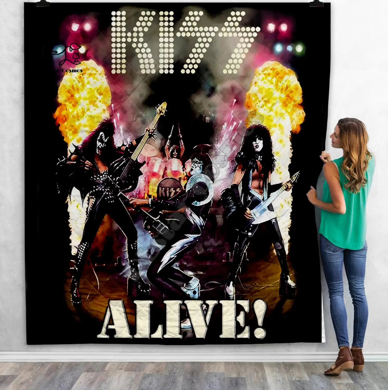 

Постельное белье KISS Rock & Roll All Nite вечерние НКИ, 3D одеяло для детей и взрослых, мягкое теплое тонкое одеяло с хлопковым одеялом, стиль 9