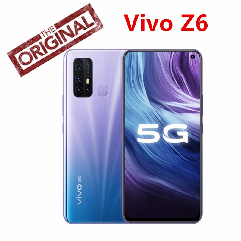 Vivo Z6 5G смарт телефон Snapdragon 76 Android 10 0 6 57 &quot2400x1080 48.0MP + 16.0MP 8.0MP 2.0MP 44W Зарядное
