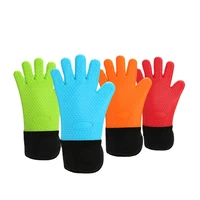 food grade silicone cotton insulation gloves kitchen baking four color solid sthick comfortable prevent burns microwave oven h4