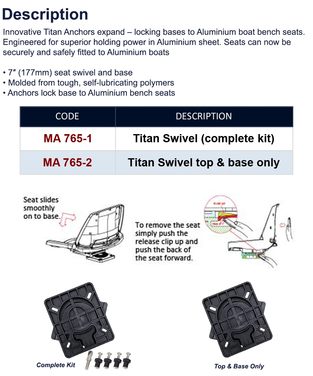 Oceansouth Titan вращающийся на 360 градусов Жесткий Полимер подходит для стандартных