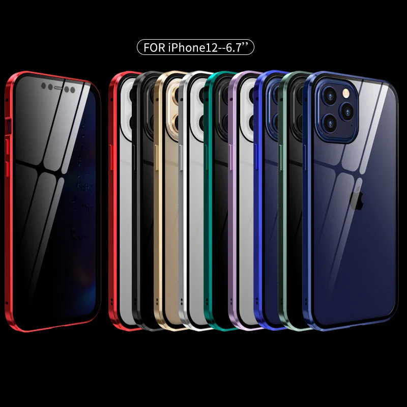 

Антибликовый защитный Магнитный чехол для iPhone 13 Pro Max 13 Mini 13 Pro, двухсторонний стеклянный чехол для iPhone 12 11 X