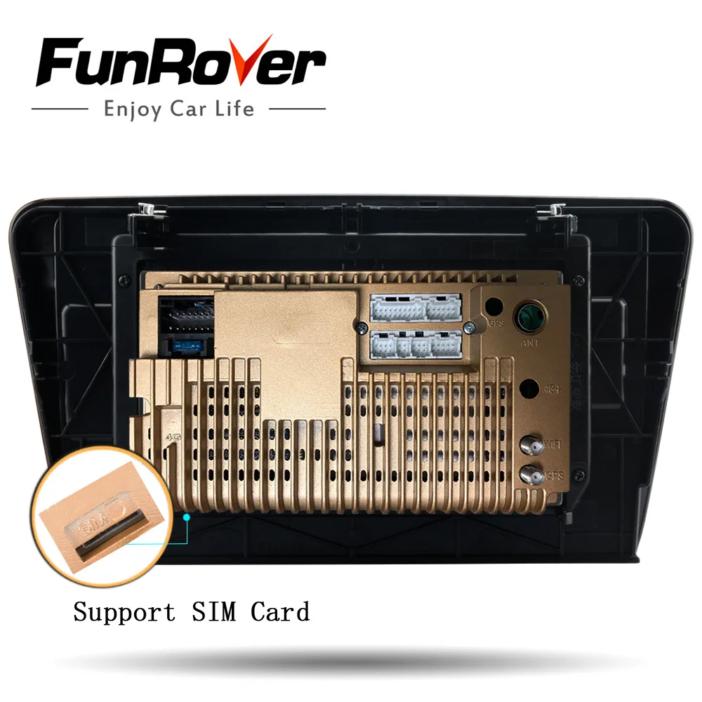 Автомобильный мультимедийный плеер Funrover android 9 0 8 ядер радио dvd для Skoda Octavia 2014 + gps
