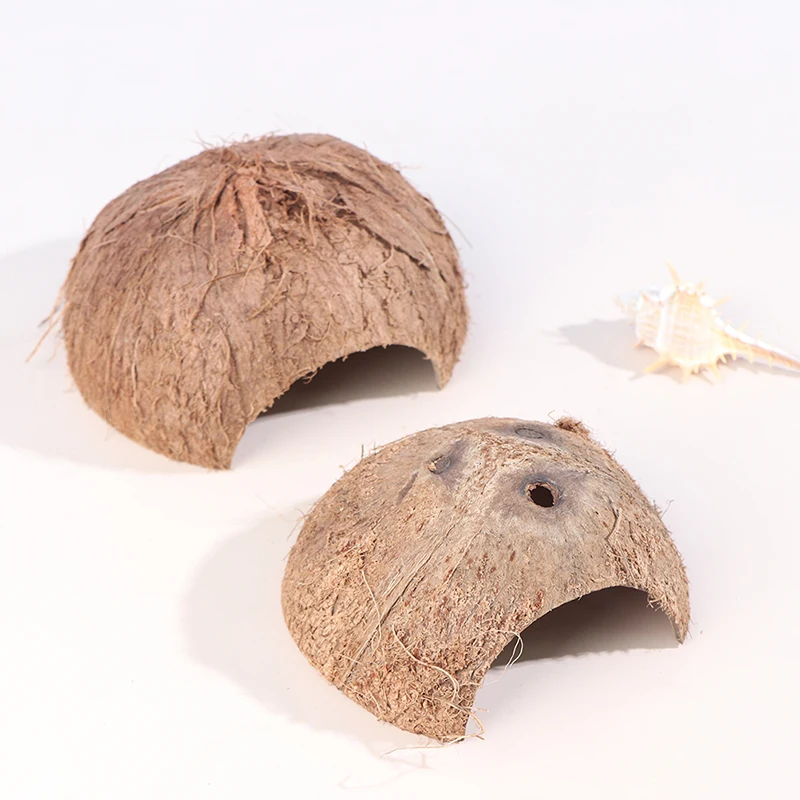 1pcs Reptiel Verbergen Habitat Natuurlijke Kokosnoot Lizard Spider Kleine Dier Cave Huis | Дом и сад