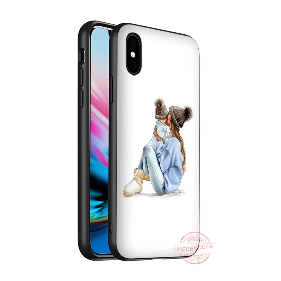 WEBBEDEPP мама и дочь рисунок Мягкий Силиконовый ТПУ чехол для телефона для iPhone 5 6 7 8 Plus X XS XR XS Max 11 11peo 11proMax - Цвет: 3