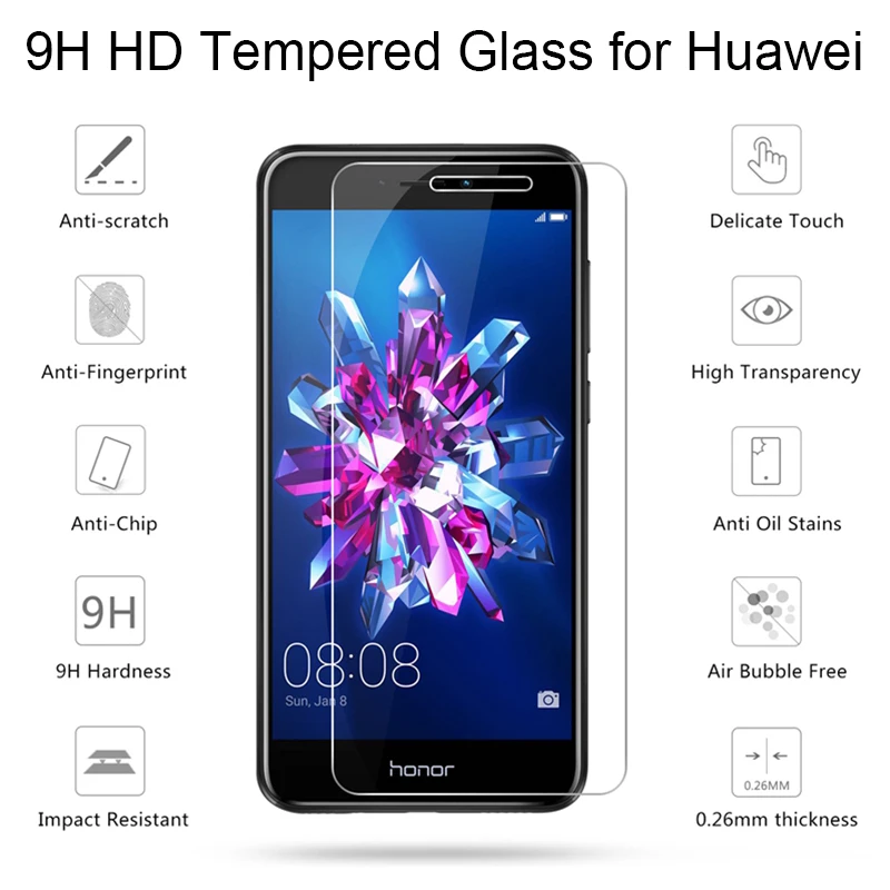 2 шт. Защитное стекло для телефона Huawei Honor 7A 7C Pro Защита экрана 6A 8A 4A 5A 5 6 дюймов
