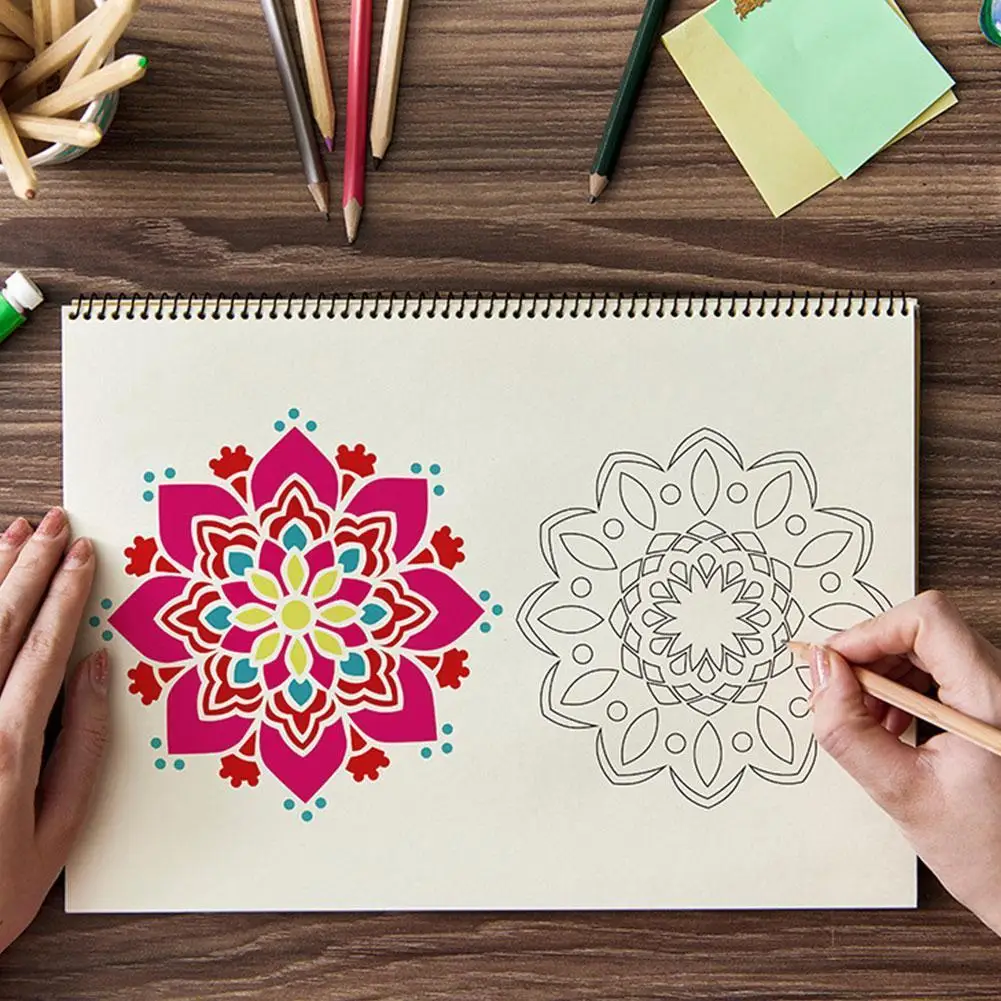 

24 Pcs/set 130x130mm Mandala Templates Layering Stencils Painting Coloring Embossing Decorative Scrapbook Rock Dot E7V7