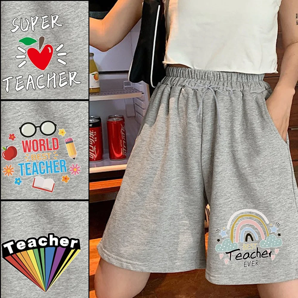 

Шорты женские спортивные с эластичным поясом, трендовые повседневные с принтом, одежда для бодибилдинга и бега, летние