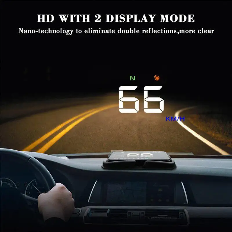 Kuulee дюймовый автомобильный HUD Дисплей Авто gps скорость цифровой оповещение о