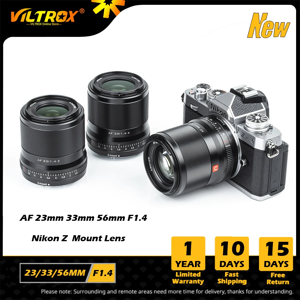 Купи VILTROX 13mm 23mm 33m 56mm F1.4 Z Nikon Lens Auto Focus Large Lens Aperture Portrait AF APS-C Lens for Nikon Z Mount Camera Lens за 16,740 рублей в магазине AliExpress