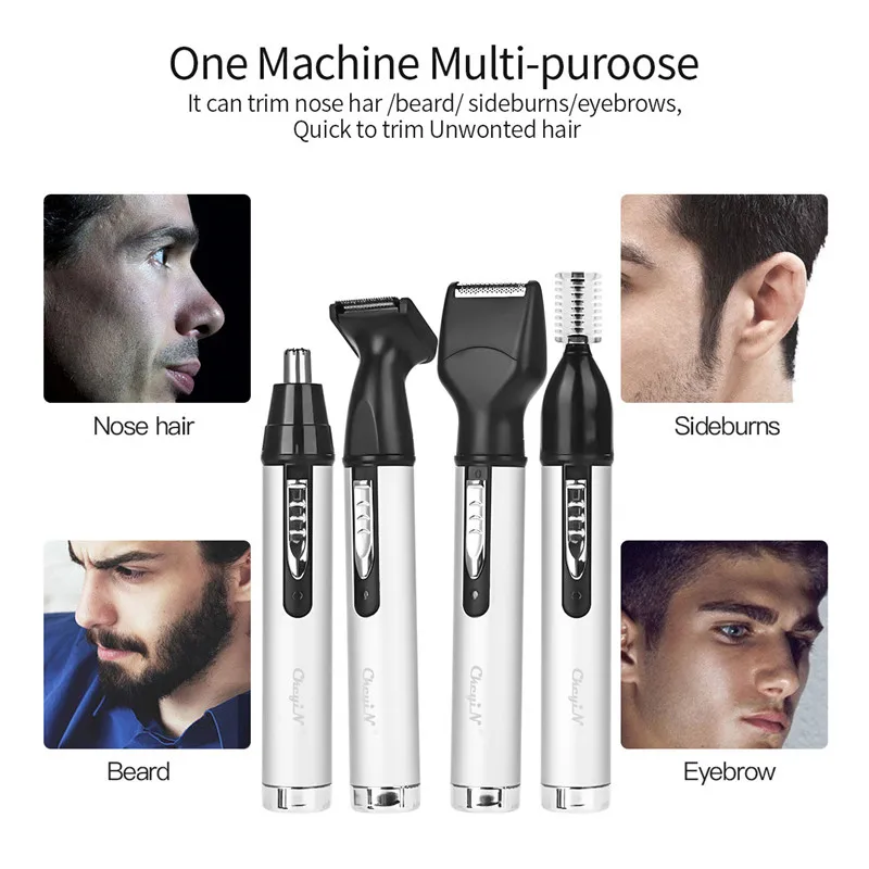 

4 in 1 Electric Ear Nose Hair Trimmer Eyebrow Painless Facial Hair Removal Razor Shaving Razor Beard Shaver Machine Face Care