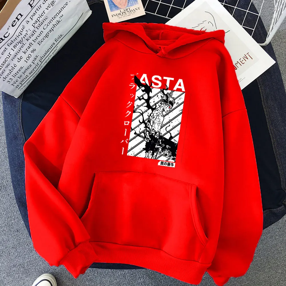 

Asta Box Black Clover Cool Street Harajuku Sweatshirts Hoodie Japan Anime female Loose Round Neck Print Pullover Korean Fashion