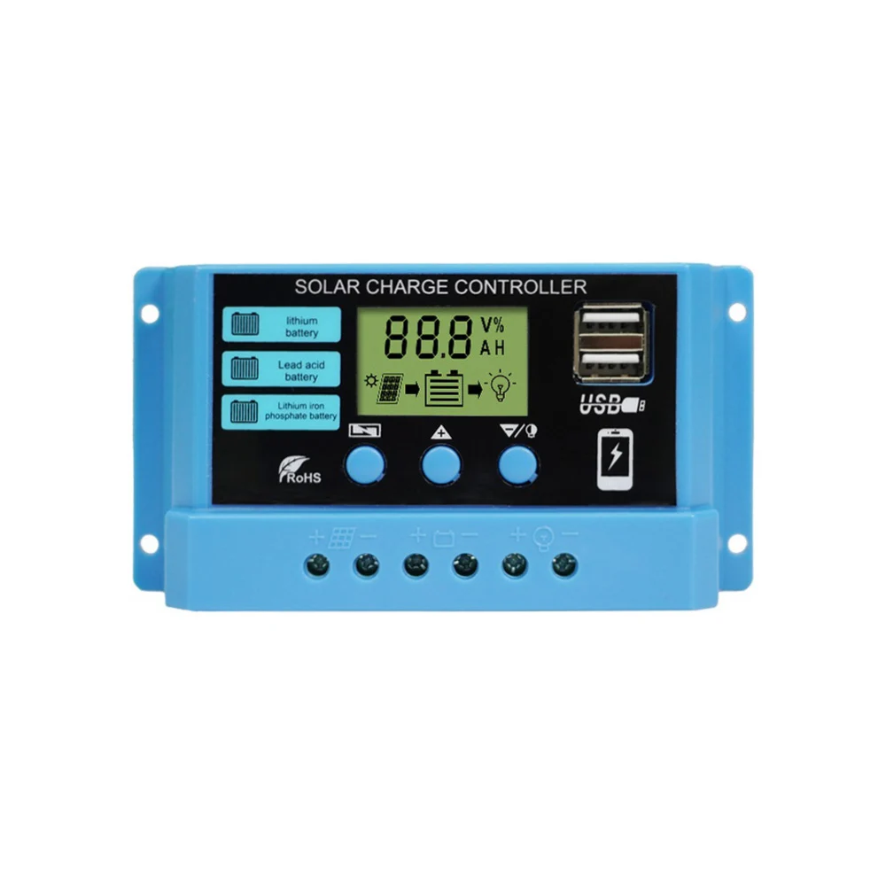 

10/20/30A Solar Charge Controller 12V 24V Automatic Solar Cells Charging Board Controller USB LCD Display Solar Power Regulator