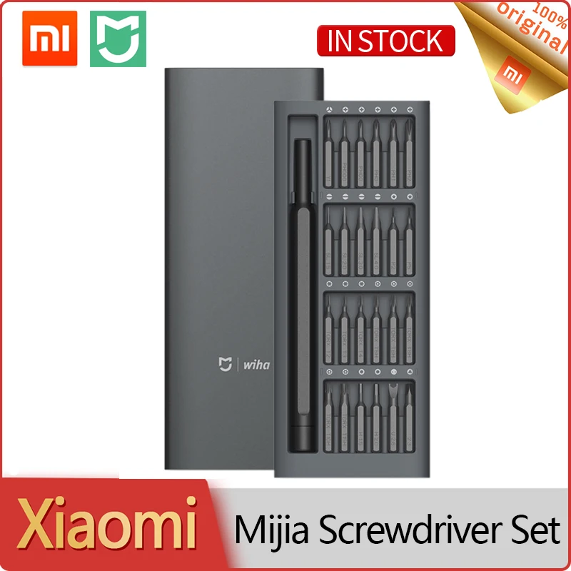 

Новинка Набор отверток Xiaomi Mijia Wiha 24 в 1 прецизионные магнитные биты алюминиевая коробка отвертка ремонтный набор инструментов для умного до...