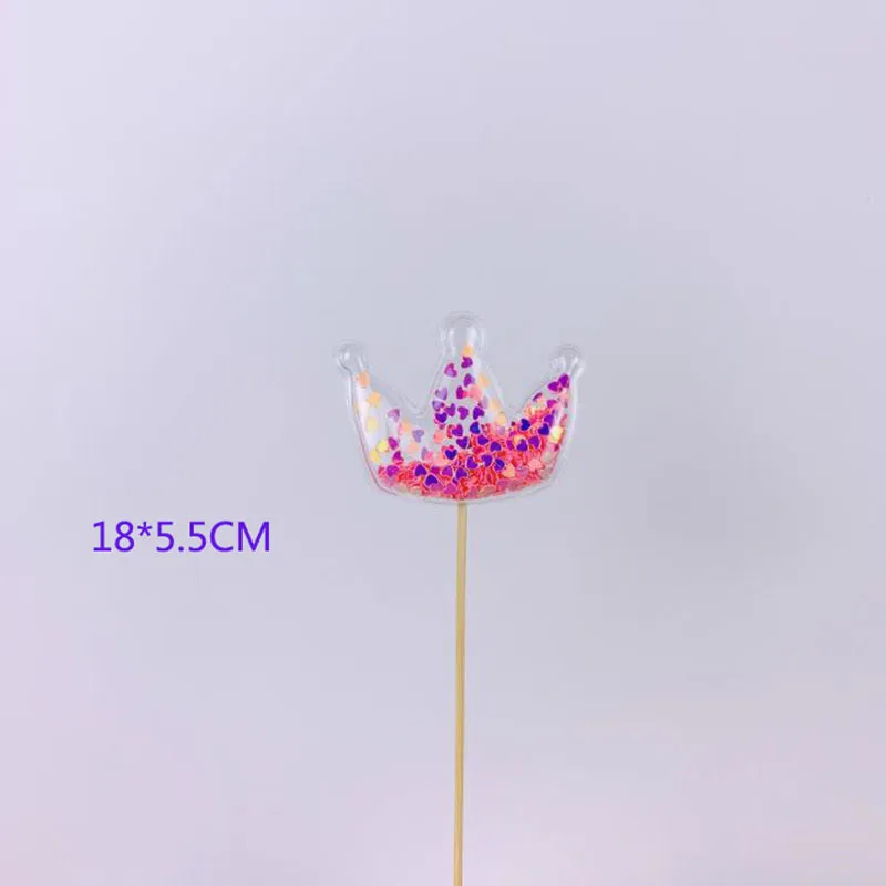 20 Bling Fairy PVC Cake Topper Unicorn Love Crown Cloud Shiny Flamingo Cupcake Topper for Wedding Birthday Party Cake Decorations - Цвет: 20