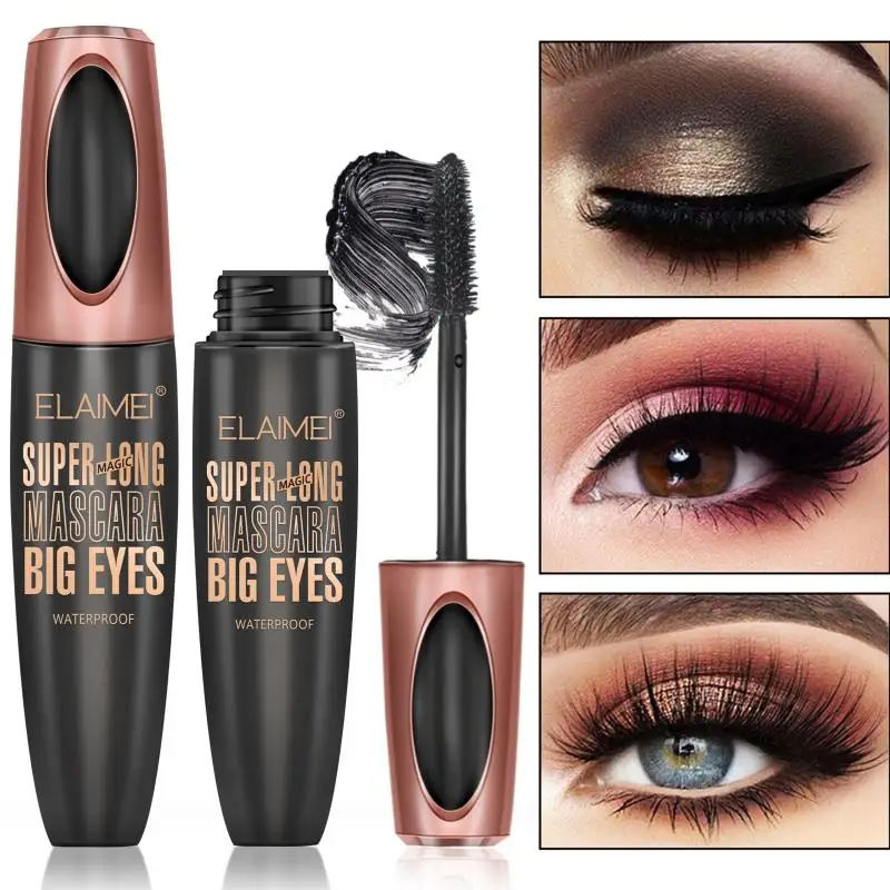 Объемная тушь для ресниц 4D из шелкового волокна Косметика глаз натуральная