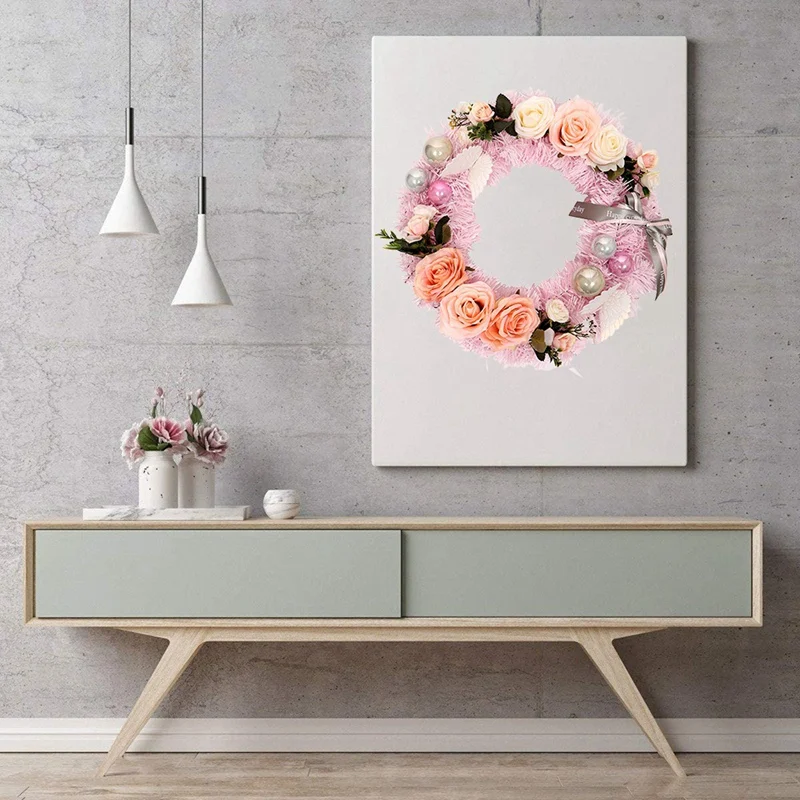 Цветочный венок из роз сосновый для входной двери окна стены свадьбы камина